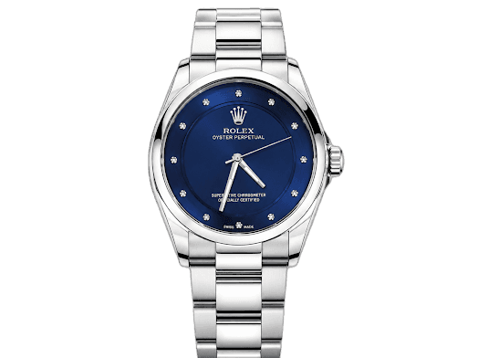 Rolex Oyster Perpetual Blue Dial Stainless Steel Watch