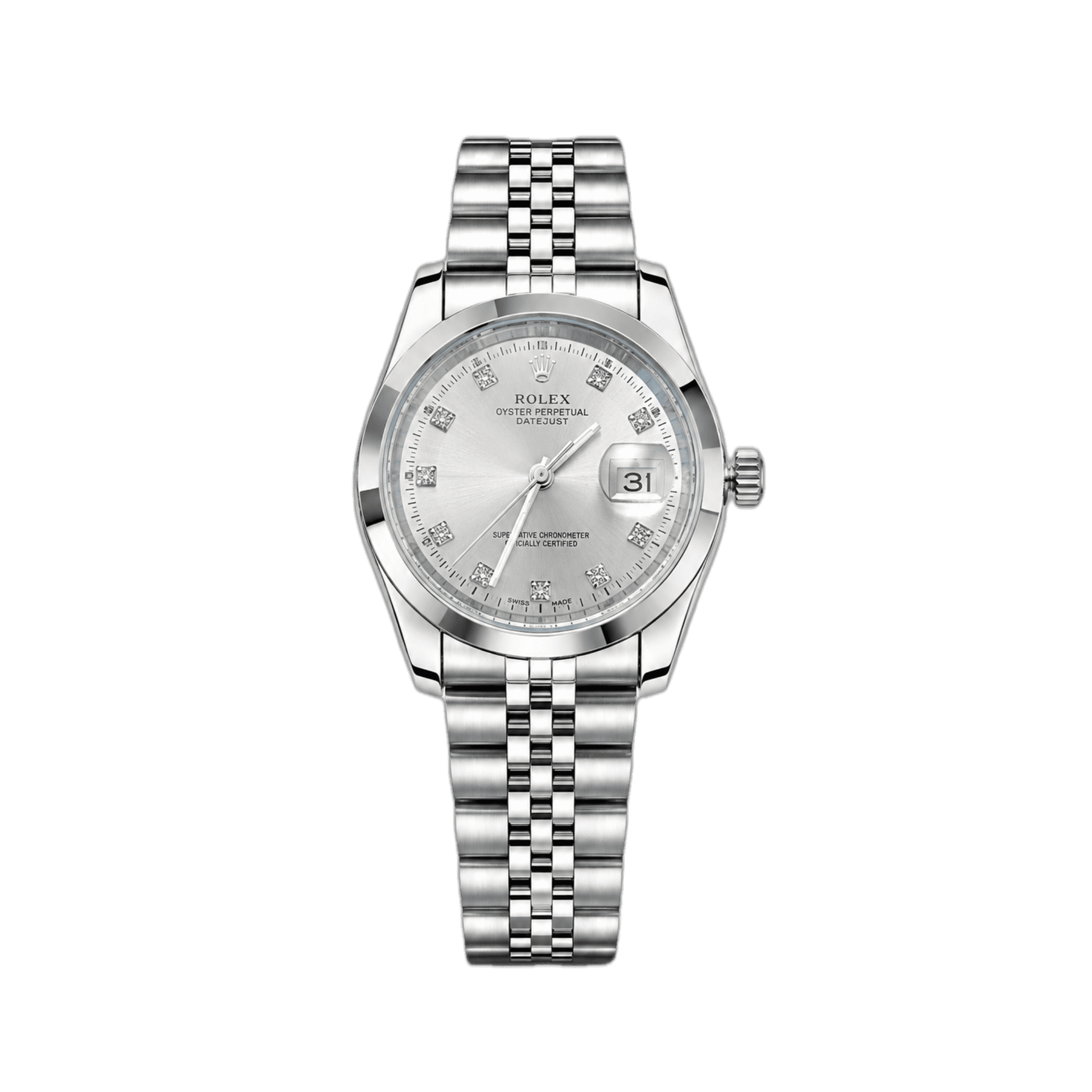 Rolex Datejust Silver Dial Stainless Steel Luxury Watch